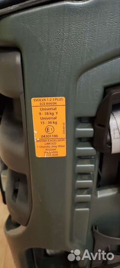 Britax romer evolva 1-2-3. 9-36кг