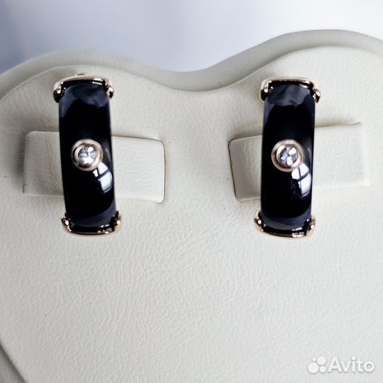 Серьги керамика/позолота