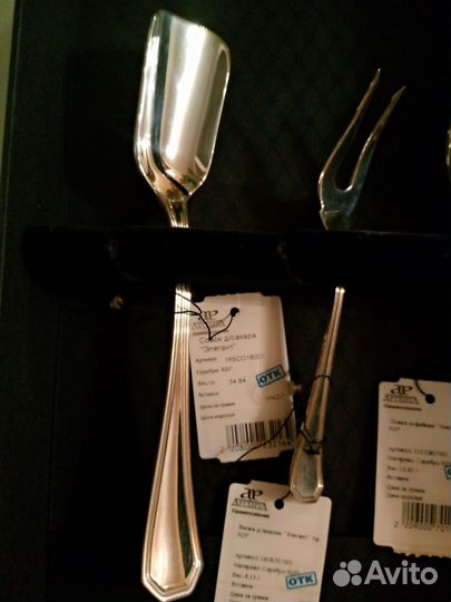 Набор для десерта, серебро 925 проба