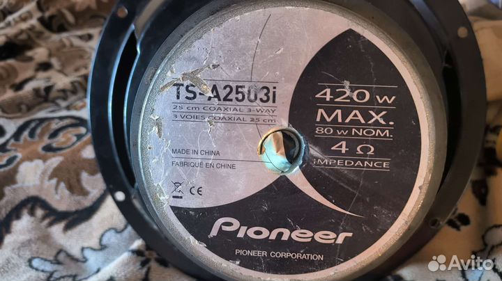 Колонки pioneer ts-a2503i 25 см и полка на ваз2112