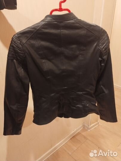 Куртка кожаная женская черная