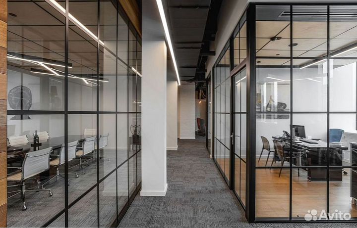 Стеклянная перегородка лофт