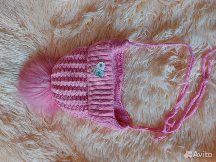 Шапочка для девочки зимняя