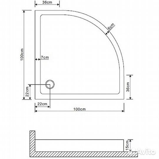 Акриловый поддон для душа Grossman 100х100 GR-119