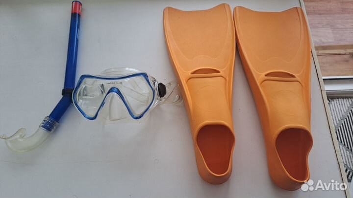 Ласты для плавания детские 32-34 р-р маска трубка