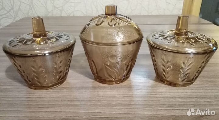 Набор СССР карамельное стекло