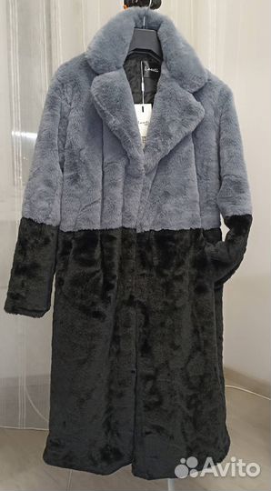 Шуба длинная из экомеха р. 50-52