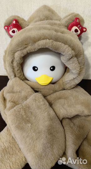 Шапка с ушками плюшевая аниме 3в1 корейская