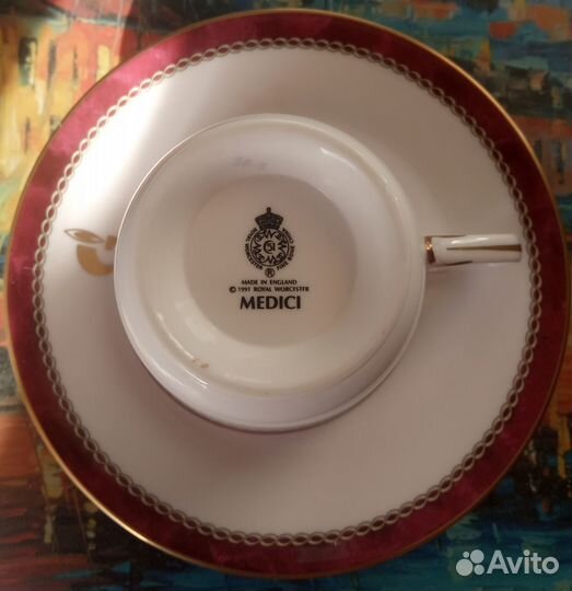 Чайная, кофейная пара фарфор Англия medici