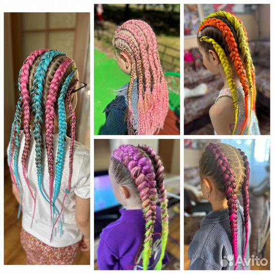 Плетение кос, с канекалоном, брейды