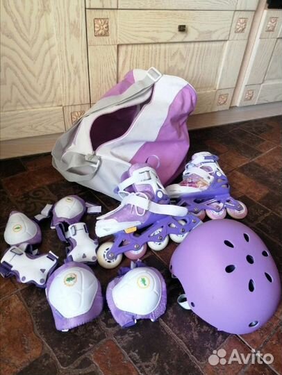 Ролики, сумка, шлем и защита