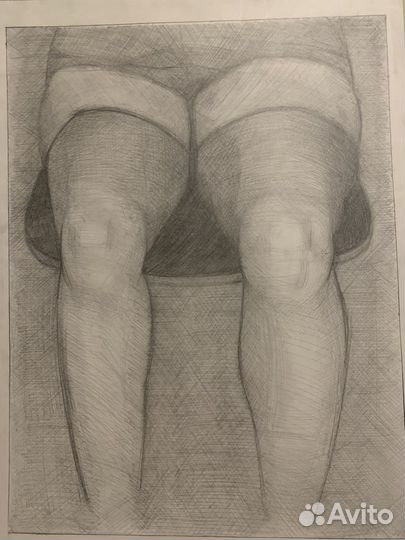 Набросок коленей, учебные работы