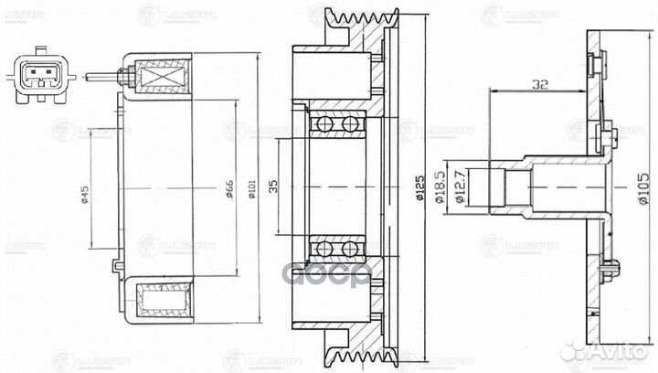 Муфта электромагнитная компрес. конд. renault
