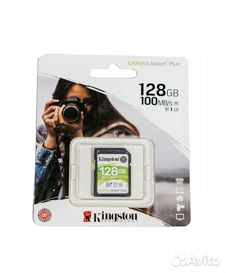 128 гб Карта памяти Kingston Canvas Select Plus SD