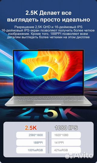 Ноутбук dere M16, Intel N95, 12гб, SSD 1тб