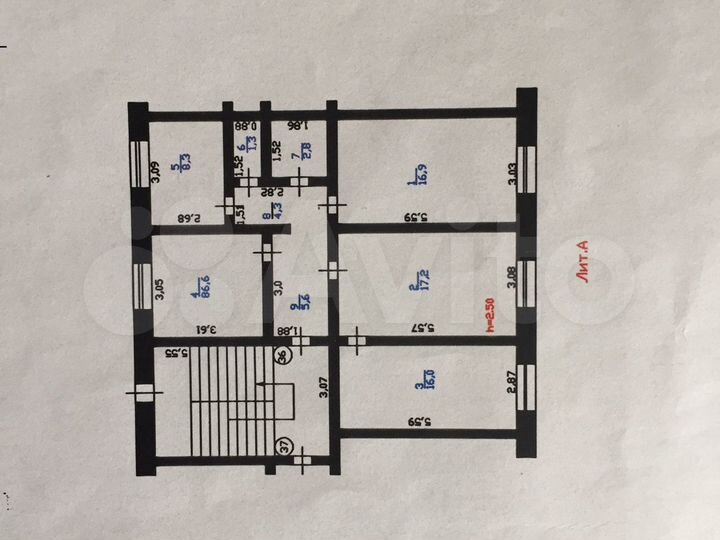 4-к. квартира, 83,4 м², 1/5 эт.