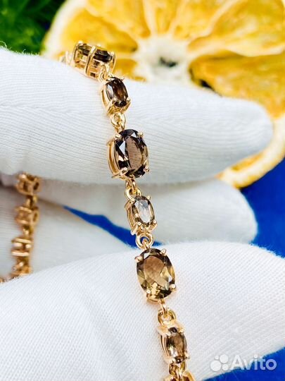 Золотой браслет 585 с раух топазом