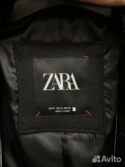 Пальто мужское zara черное M