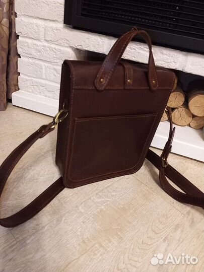 Сумка мужская натуральная кожа через плечо