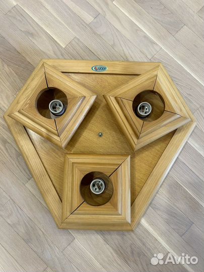 Светильник потолочный деревянный бу