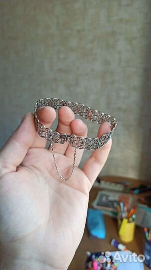 Серебряный браслет винтажный