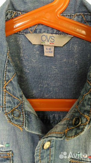 Рубашка джинсовая рост140 9-10лет новая OVS