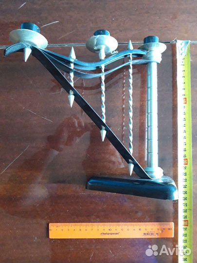 Подсвечник тройной металлический СССР