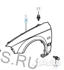 Honda civic 95- крыло переднее левое