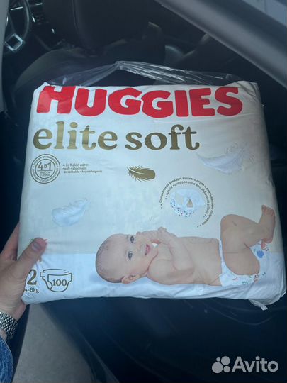 Подгузники Huggies Elite Soft 2 4-6кг 100 шт