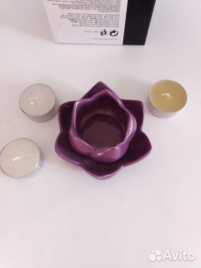 Набор подсвечник для аромо-свечей с 3свечами,новый