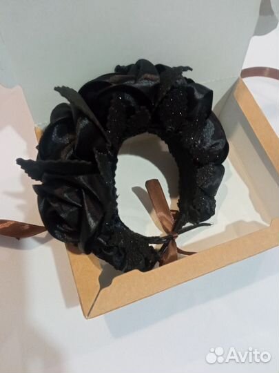 Ободок на Хэллоуин Чёрная роза и Красная роза