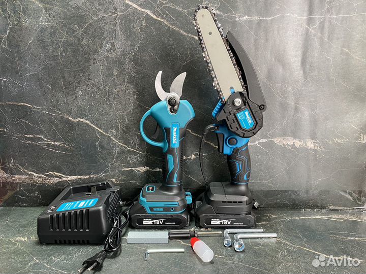 Секатор makita цепная пила makita набор 2 в 1