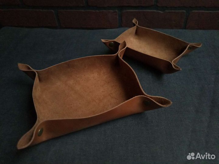 Кожаная тарелка для мелочей