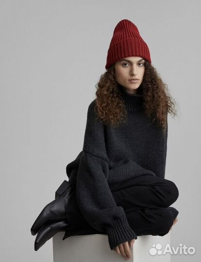 Шапка-бини крупной вязки aim clo