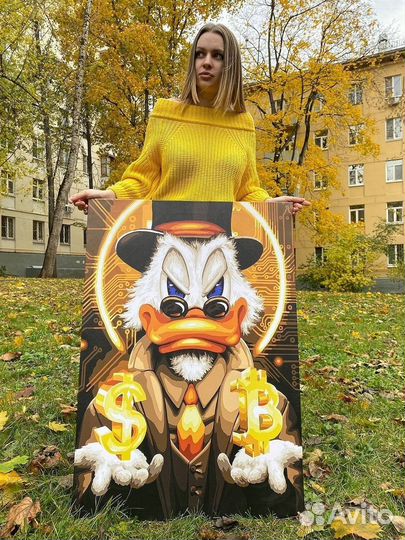 Современная картина Скрудж Макдак на холсте