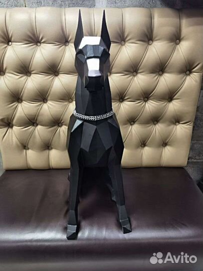 Полигональная фигура Добермана