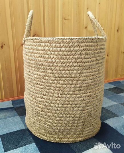 Корзина для белья или игрушек из джута