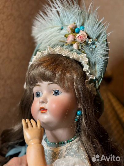 Антикварная кукла Hertel, Schwab & Co. 70см