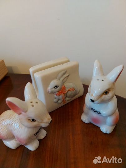 Зайчик-солонка перечница, салфетница