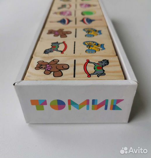 Деревянное домино/настольная игра/головоломка Томи