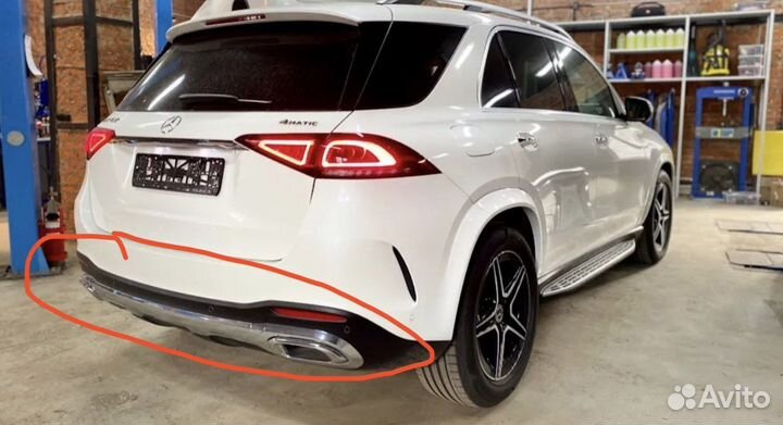 Диффузор на задний бампер Mercedes GLE V167