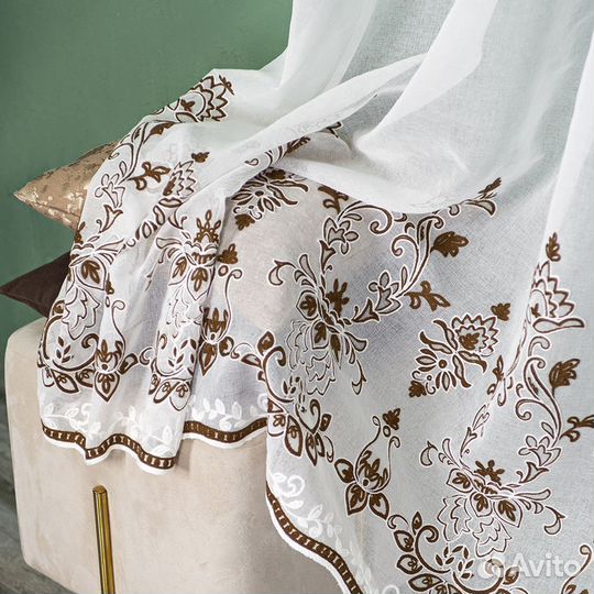 Тюль Флоренция молочный шоколад