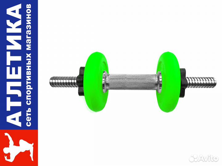 Гантель разборная 4.0 кг. цветные диски, 26 мм