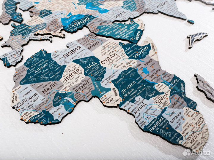 Деревянная карта мира из дерева, Владикавказ