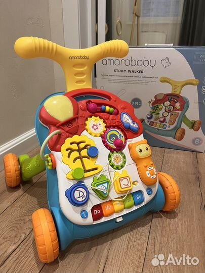 Ходунки каталка 3 в 1 amarobaby