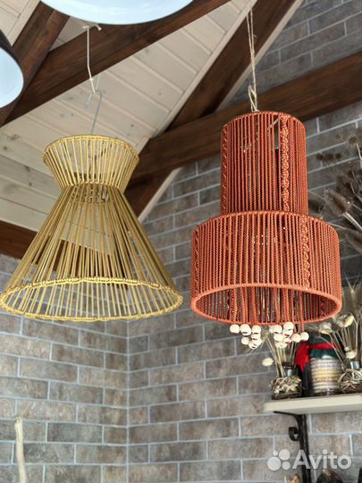 Плетеный абажур