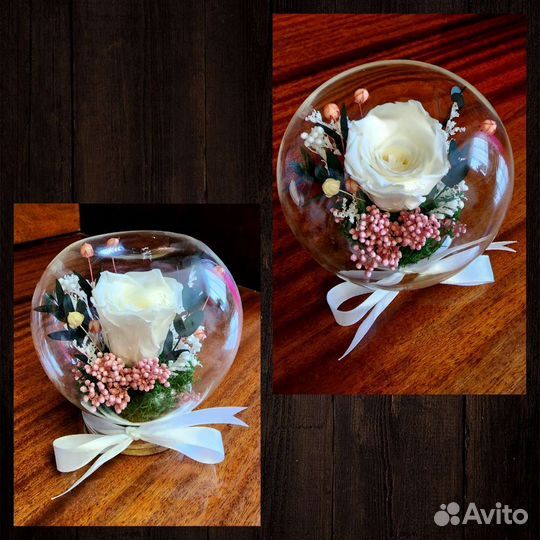 Вечные розы в колбе