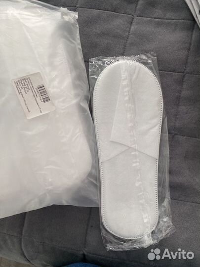 Тапочки одноразовые белые, размер 37-43, 10 пар