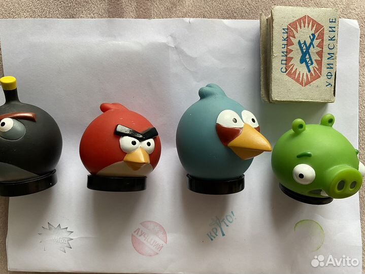 Фигурки штампы Злые птицы резиновые