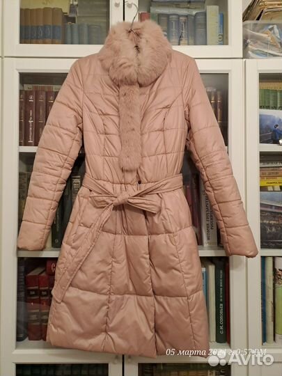 Пуховик розовый Domenica 42р, б/у